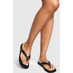 boohoo Womens Chunky Strap Flip Flops - Black