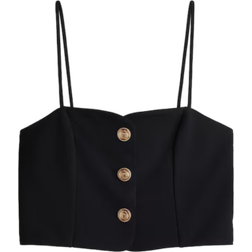 H&M Cropped Strappy Top - Black