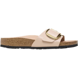 Birkenstock Madrid Big Buckle Natural Leather Patent High Shine - New Beige