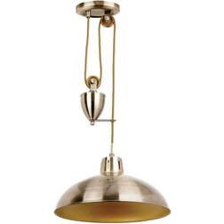 Endon Lighting Polka Rise and Fall Light Antique Brass Pendant Lamp ∅ 37cm