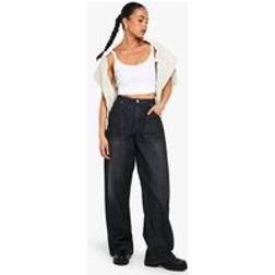 boohoo Womens Basic Boyfriend Jean - Black