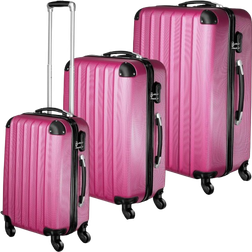 tectake Lightweight Set of 3 - Rosa