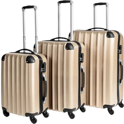 tectake Lightweight Set of 3 - Champagne