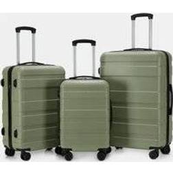 OHS Hard Shell Suitcase set of 3 - Olive Green