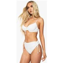 boohoo Womens Swimwear Essentials High Waist Brief - White