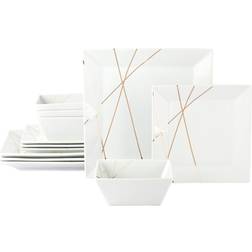 Waterside 12 Piece Soho Gold Dinner Set 12pcs