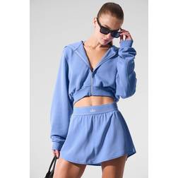 Alo Sweet Escape Zip Up Hoodie - Crystal Clear Blue