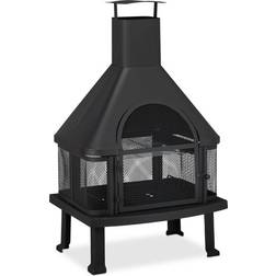 Relaxdays Forno Da Terrazzo Con Grill 110x63x51 cm Nero