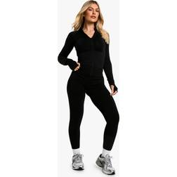 boohoo Womens Premium Sculpt Seamless Scrunch Bum Legging - Black