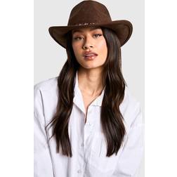 boohoo Womens Strap Detail Western Cowboy Hat - Brown
