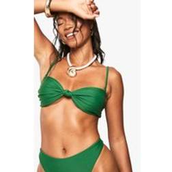 boohoo Womens Swimwear Essentials Bandeau Bikini Top - Green