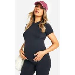 boohoo Womens Maternity Soft Touch Basic T-Shirt Black