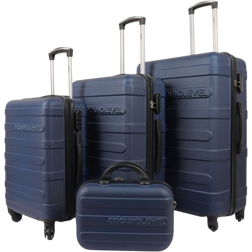 Groundlevel Regency Hard Shell Luggage Set of 4 - Navy