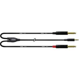 Cordial 3.5mm - 2x6.3 mm M-M 0.2m