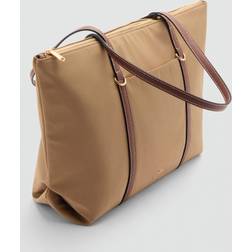 Mango Shopper Bag With Double Handle Beige