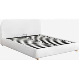 Sklum Canapé Abatible Tapizada Winselet Borreguito Blanco Marfil 160 x 200 cm Cama con Estructura