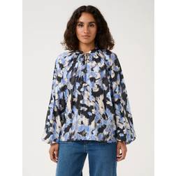 Kaffe Victoria Abstract Print Top - Black