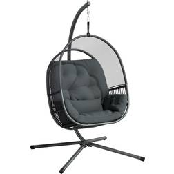 Bloomsbury Market Swing Chair with Stand 193cm H x 112cm L - Grey