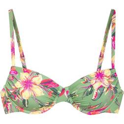 Lascana Bikinitop Met Beugels Malia Met Tropische Print - Groen
