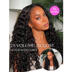 UNice 13x4 Pre-Everything Lace Frontal Natural Black Bouncy Water Wave Curly Wig