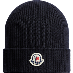 Moncler Rib Wool Beanie - Navy