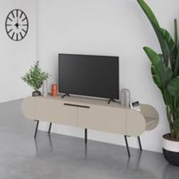 Fwstyle 2 Door Capsule Stand Entertainment Unit Sandstone Beige One Size TV Bench