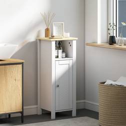 kleankin Narrow Bathroom Storage Cabinet with Open Shelf