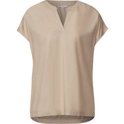 Street One Kurzarmbluse - Coastal Beige