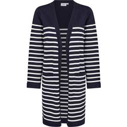 Saint Tropez Striped Open Cardigan Baritone Ice - Blue