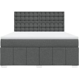 vidaXL Box Spring Con Colchón Tela Gris 180x200 cm Cama con Estructura