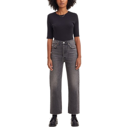 Levi's Ribcage Straight Ankle Jeans - Black Worn In