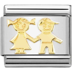 Nomination Classic Sister And Brother Charm - Silver/Gold