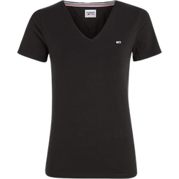 Tommy Hilfiger Skinny Stretch V Neck T-shirt - Black