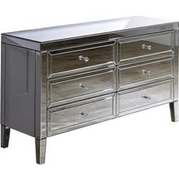 Birlea Valencia Mirrored Silver Chest of Drawer 125x72.5cm