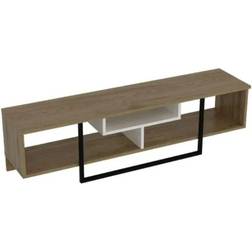 Decorotika Asal Oak/White/Black TV Bench 150x40cm