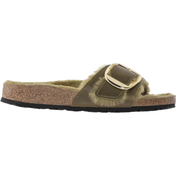 Birkenstock Madrid Big Buckle Shearling Natural Leather Oiled - Olive