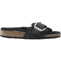 Birkenstock Madrid Big Buckle Shearling Natural Leather Oiled - Black