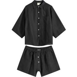 Deiji Studios Linen Pyjama Set - Deep Black