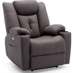 More4Homes Afton Electric Auto Recliner Brown Armchair 107cm