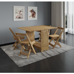 Mercers Furniture Corona Butterfly Brown Dining Set 92x92cm 5pcs