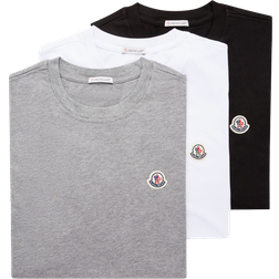 Moncler 3-Pack Logo T-Shirt - Grey/White/Black