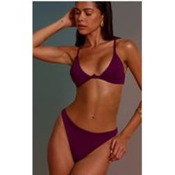 PrettyLittleThing High Leg Tanga Bikini Bottom - Purple