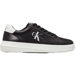 Calvin Klein Leather Trainers M - Black/Bright White