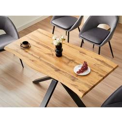 Kosy Koala Brown Wooden Table with 4 Grey Chairs Dining Table 80x140cm