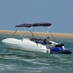 vidaXL 3-Bow Bimini Top with Sidewalls 183x