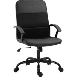 Vinsetto PVC Leather & Mesh Panel Black Office Chair 107cm