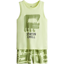 H&M Dreng 2-Delt Sæt Med Tanktop Og Shorts - Gul