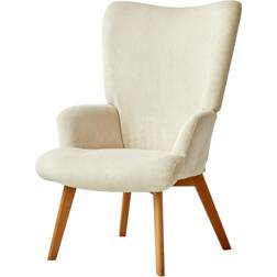 Nordlys Malmo Beige Fløjl FSC Træben 100x64x74 cm Lænestol