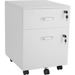 tectake Filing 2 Rolling Lockable Drawers Storage Cabinet