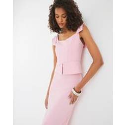 River Island Womens Pink Sleeveless Bow Detail Corset Midi Dress